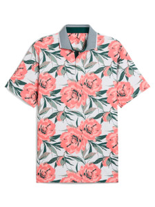 Puma MATTR Beautiful Game Golf Polo - White Glow/Red Fire