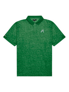 Malbon Mezzo Performance Pique Printed Polo - Kelly Green