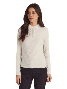 Malbon Womens Sophie Long Sleeve Polo - Ivory