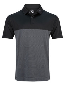 FootJoy Tonal Block Lisle Polo Shirt (Athletic Fit) - Black