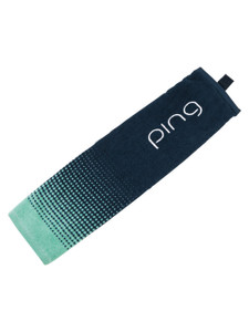 Ping Ladies Trifold Towel - Navy/Mint