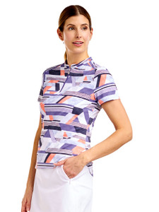 Nivo W Lynda Short Sleeve Livcool Mock - Future Dusk