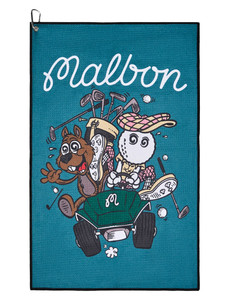 Malbon Two Man Scramble Golf Towel - Blue Green
