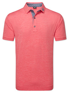 FootJoy Heather Lisle w/Trim Polo Shirt (Athletic Fit) - Hibiscus