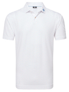 FootJoy Bounce Print Pique Polo Shirt (Athletic Fit) - White