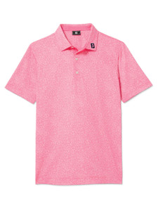 FootJoy Junior Boys Speckle Print Lisle Polo - Pink Lemonade