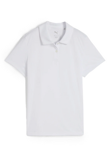 Puma Junior Girls PURE Short Sleeve Polo - White Glow