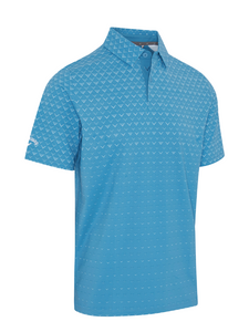Callaway Engineered Chev Ombre Print Polo - Cendre Blue