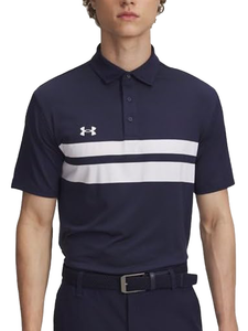 Under Armour Drive Team Dual Stripe Polo - Midnight Navy/White