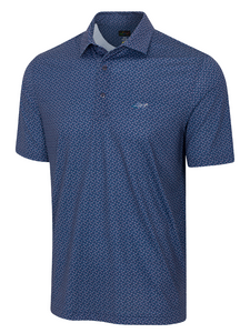 Greg Norman Play Dry Mini Abstract Spread Polo - Navy