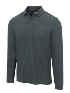 Greg Norman Long Sleeve Pique Shark Polo - Iron Gate