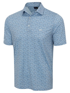 Greg Norman ML75 Stretch Mesh Cocktail Hour Polo - Blue Haze