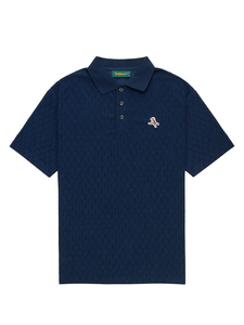 Walker Golf Things Kooka Jacquard Terry Polo - Navy