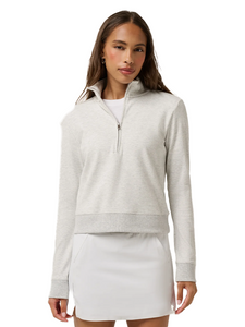 TravisMathew Women's Cloud 1/2 Zip - Heather Light Grey