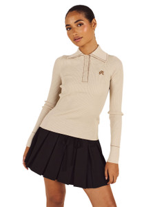 Malbon Womens Agatha Knit Polo - Dove Grey