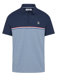 Original Penguin Engineered "P" Colour Block Polo - Black Iris