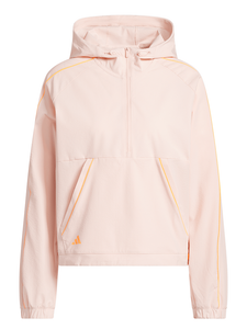 adidas Womens Ultimate365 Seersucker Quarter-Zip Jacket - Blush Pink