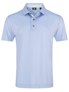 FootJoy Tee Time Lisle Polo Shirt (Athletic Fit) - Periwinkle/Ice Water