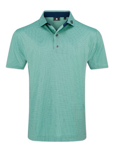 FootJoy Circle Foulard Lisle Polo Shirt (Athletic Fit) - Seafoam/Navy