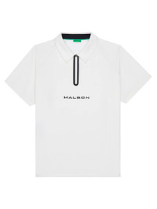 Malbon Performance Zip Raglan Polo - White
