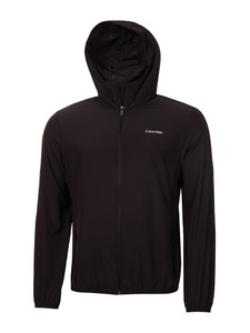 Calvin Klein Latitude Hooded Full Zip Windbreaker - Black/Silver