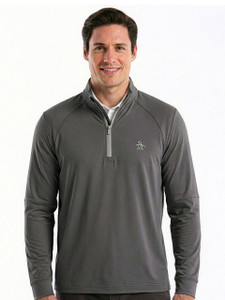 Original Penguin Mixed Media 1/4-Zip Pullover - Quiet Shade