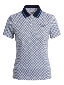 Reebok Womens Foulard Print Polo - Vector Navy/Peri Blue