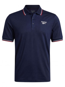 Reebok Solid Performance Polo Shirt - Vector Navy/Chalk/Vector Red