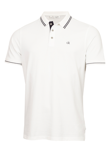 Calvin Klein Archer Cotton Blend Pique Polo - White
