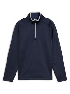 Puma Junior Boys Waffle Fleece 1/4 Zip - Deep Navy