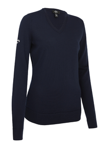 Callaway Women's V-Neck Merino Sweater - Dark Navy
