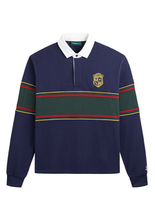 Walker Golf Things Crest Rugby Polo - Navy/Forest