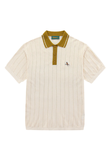 Walker Golf Things Kooka Knit Polo - Cream/Mustard