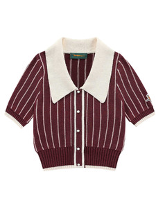 Walker Golf Things Womens Riviera Knitted Polo - Maroon/Pink