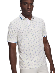 Under Armour ArmourDry Print Rib Polo - White/Green Citrine/Campus Ivy