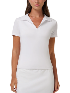 TravisMathew Women's Skyloft Light SS Polo - White