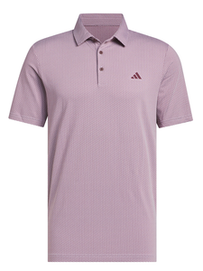 adidas Performance Textured Polo Shirt - Maroon/White