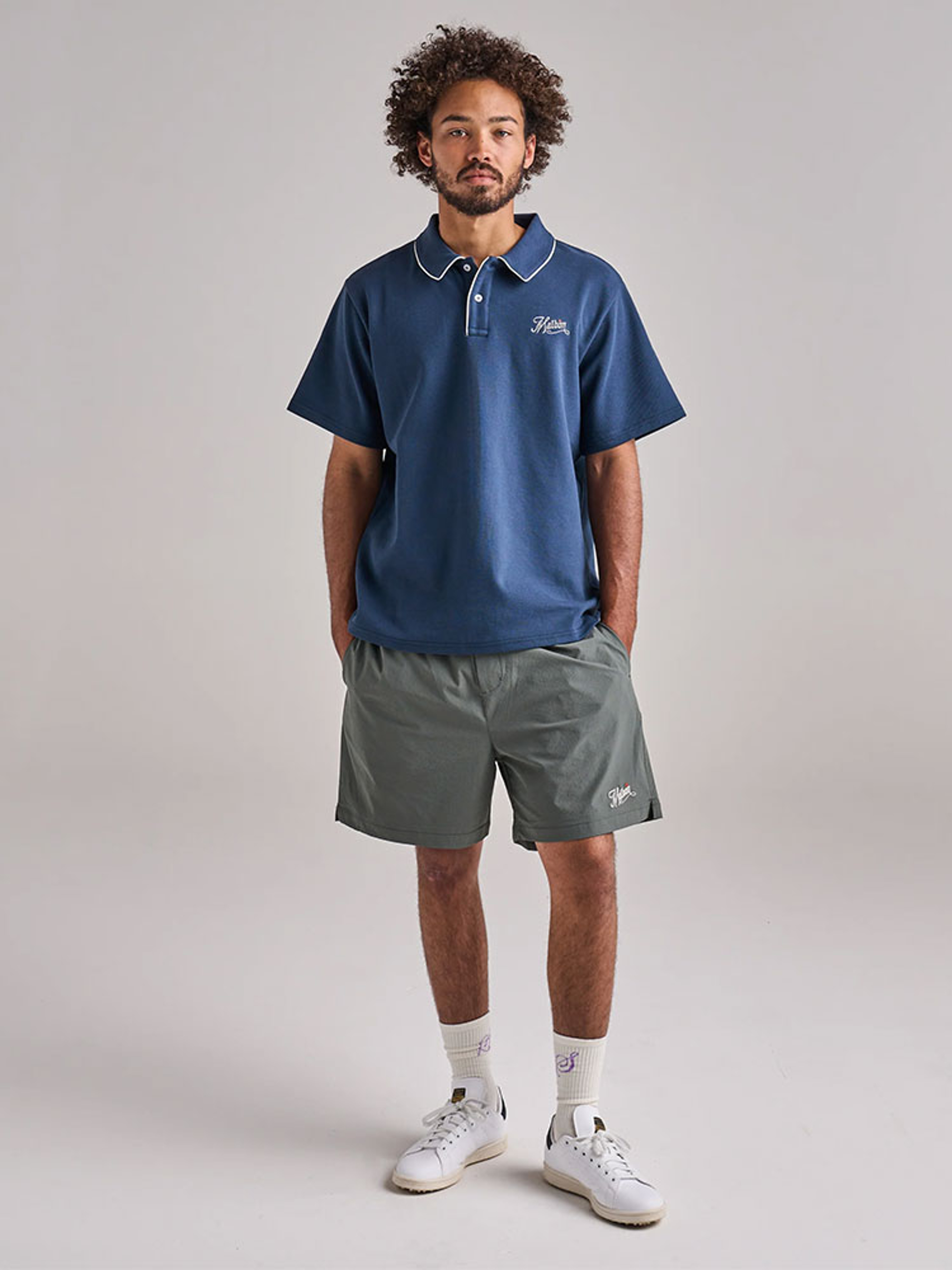 Malbon Alps Pique Polo - Slate