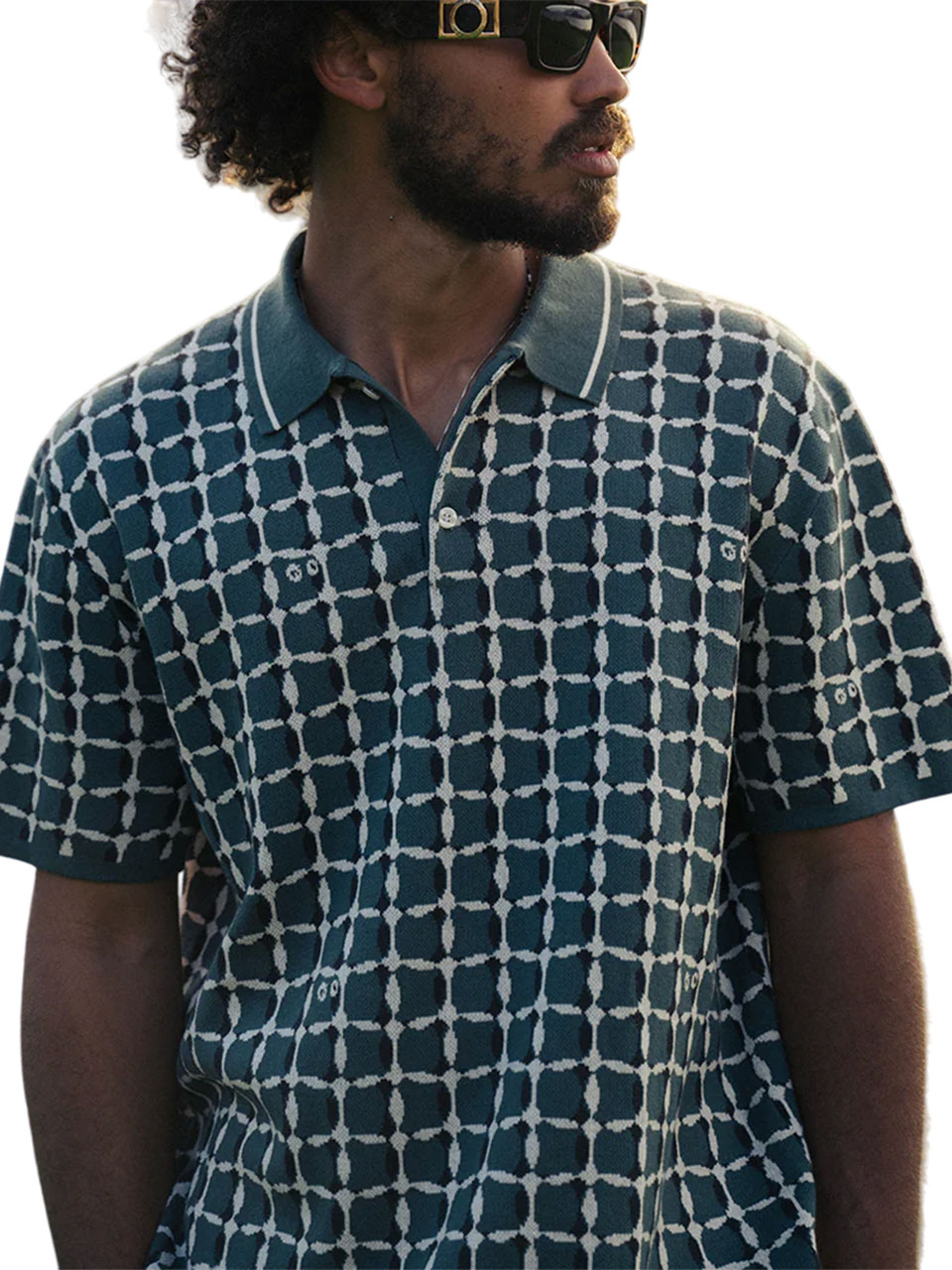Malbon Bucket Weave Polo - Bistro Green