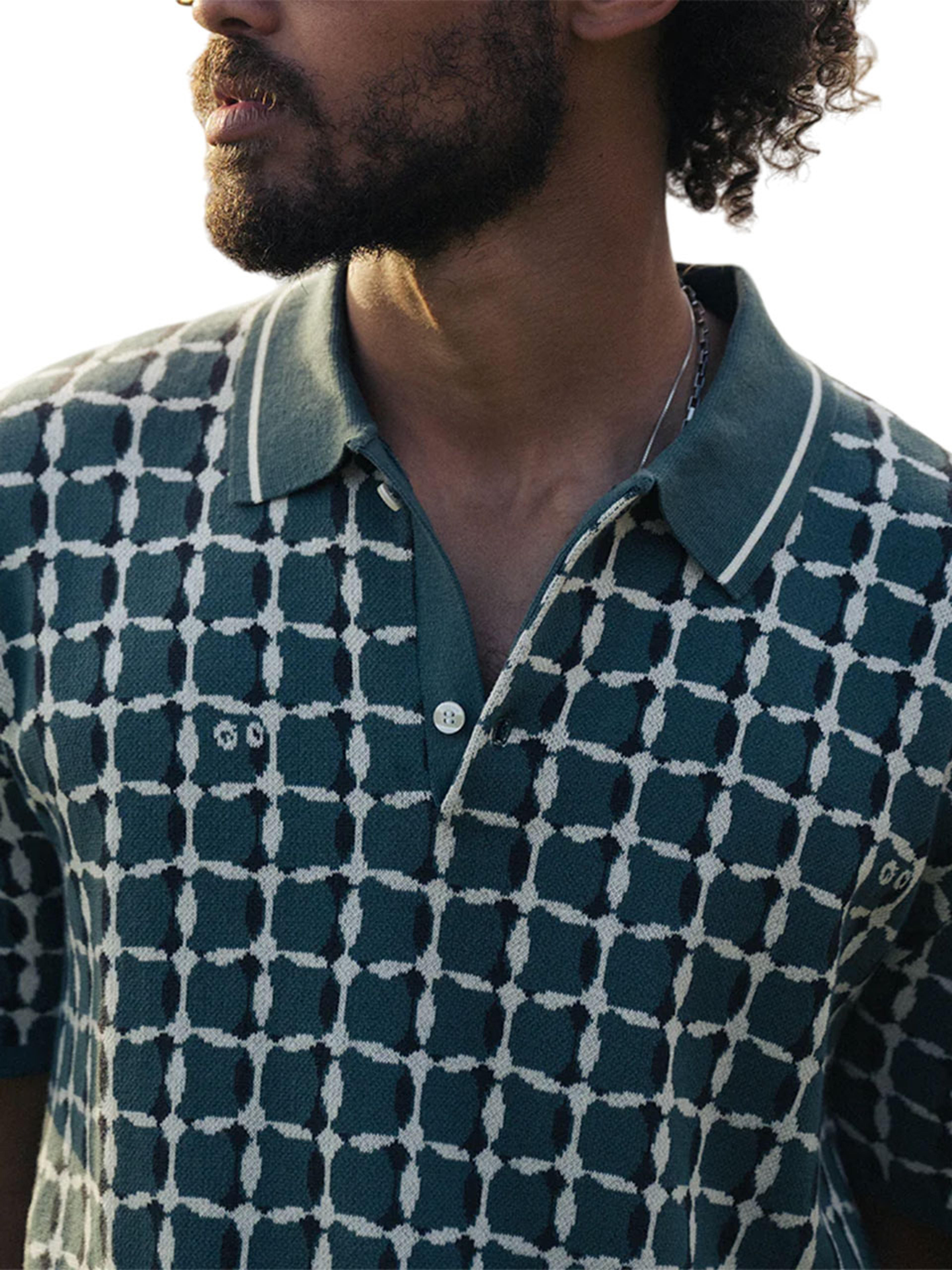 Malbon Bucket Weave Polo - Bistro Green