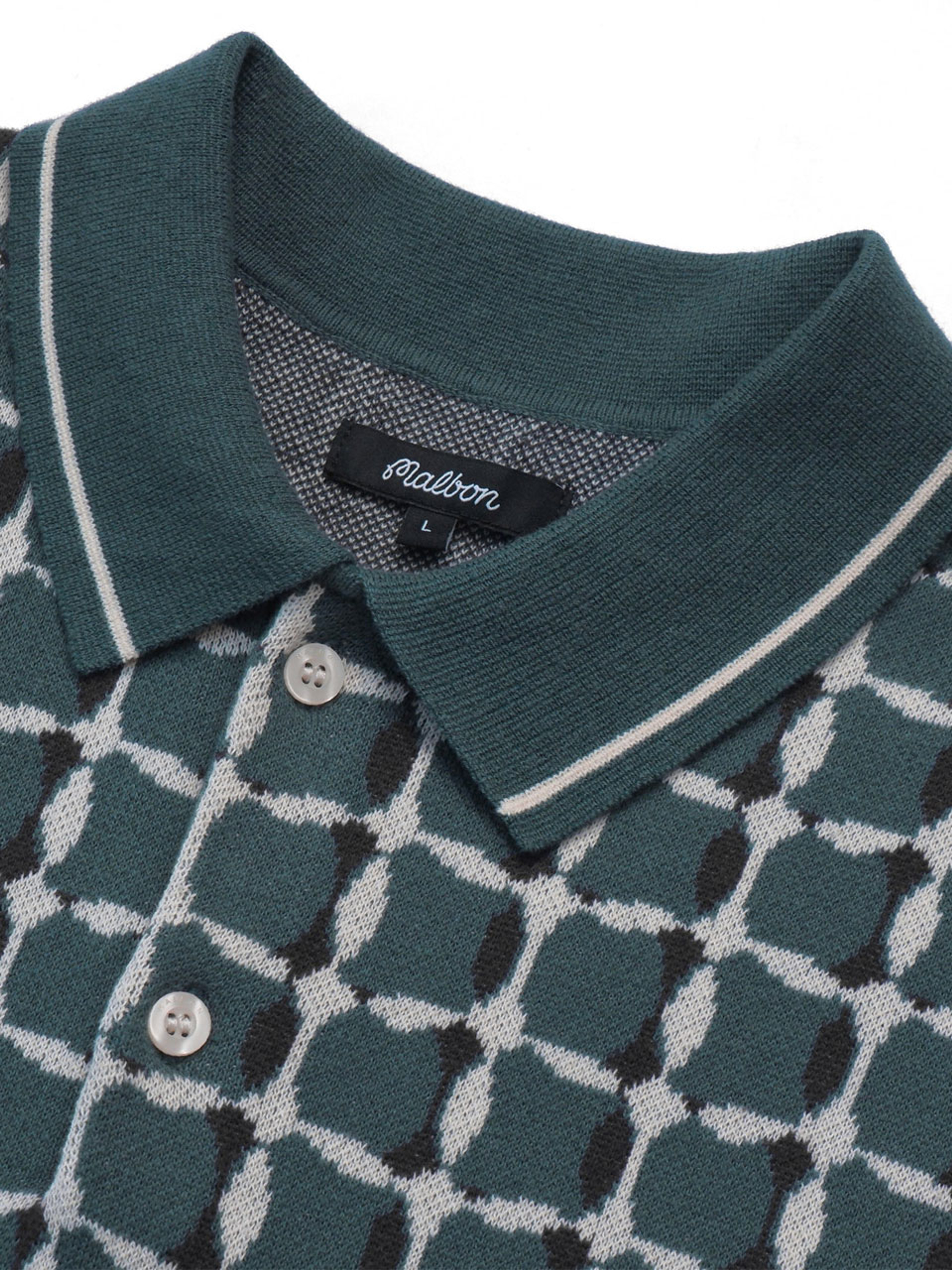 Malbon Bucket Weave Polo - Bistro Green
