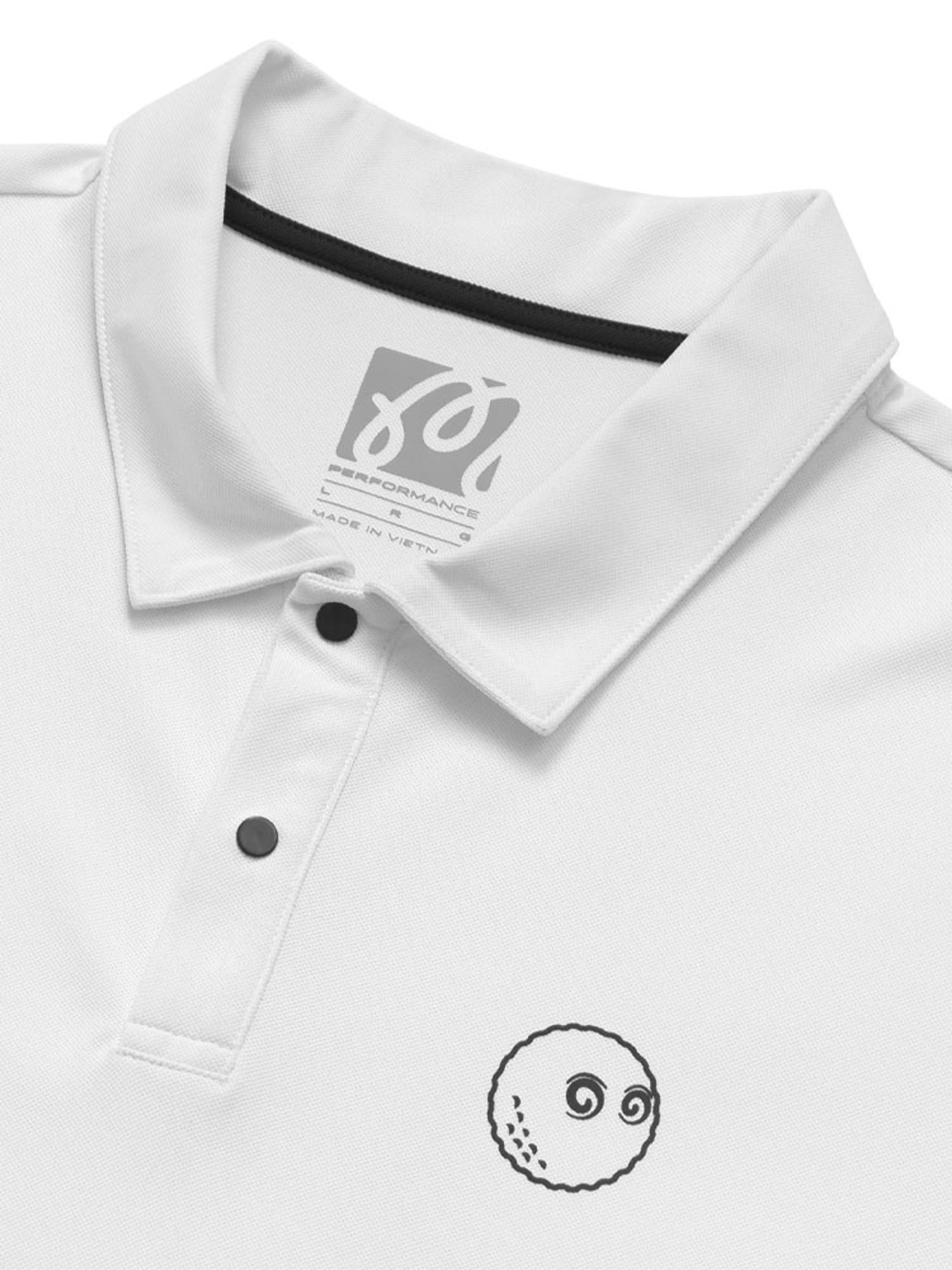 Malbon Performance Pique Polo - White/Black