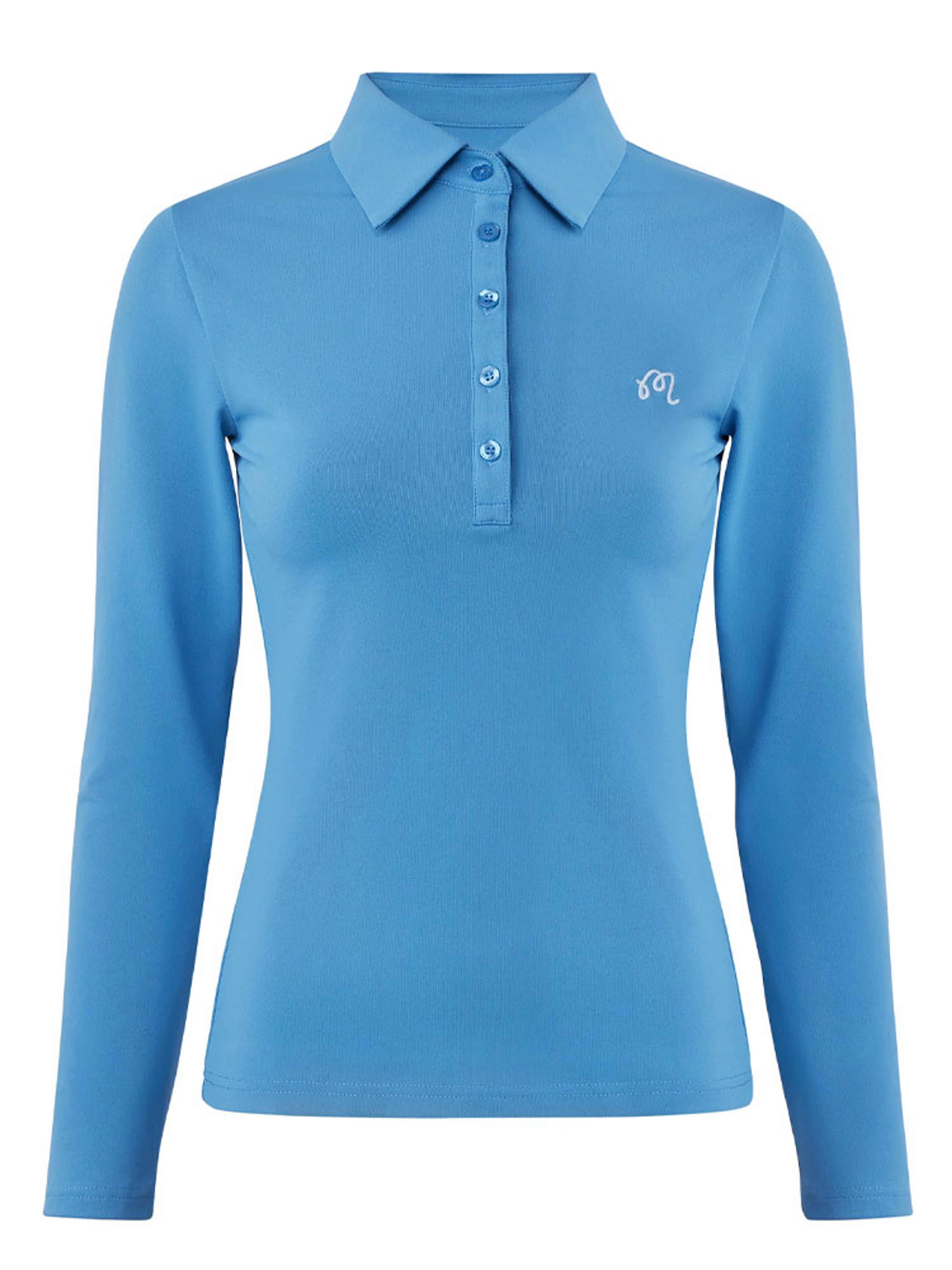 Malbon Womens Venus Long Sleeve Polo - French Blue