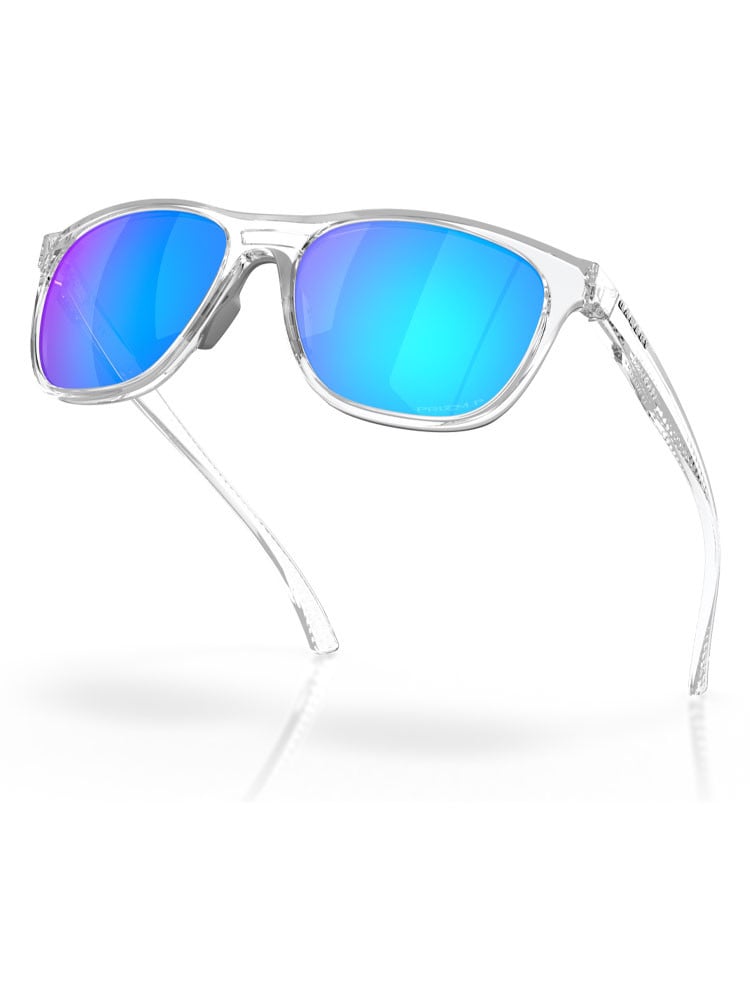 Oakley Leadline Sunglasses - Polished Clear w/ Prizm Sapphire Polarised