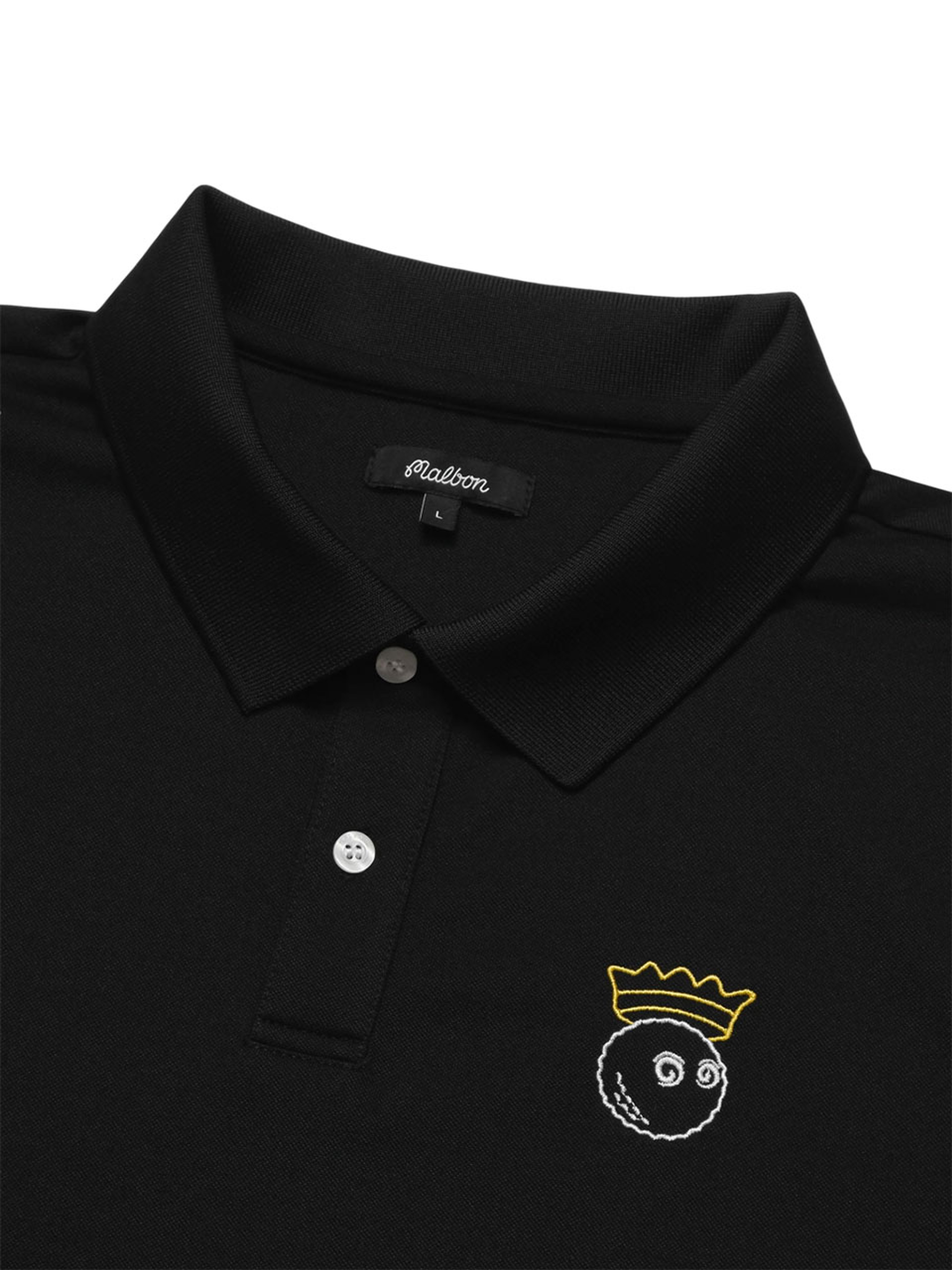 Malbon Trophy Performance Pique Polo - Black