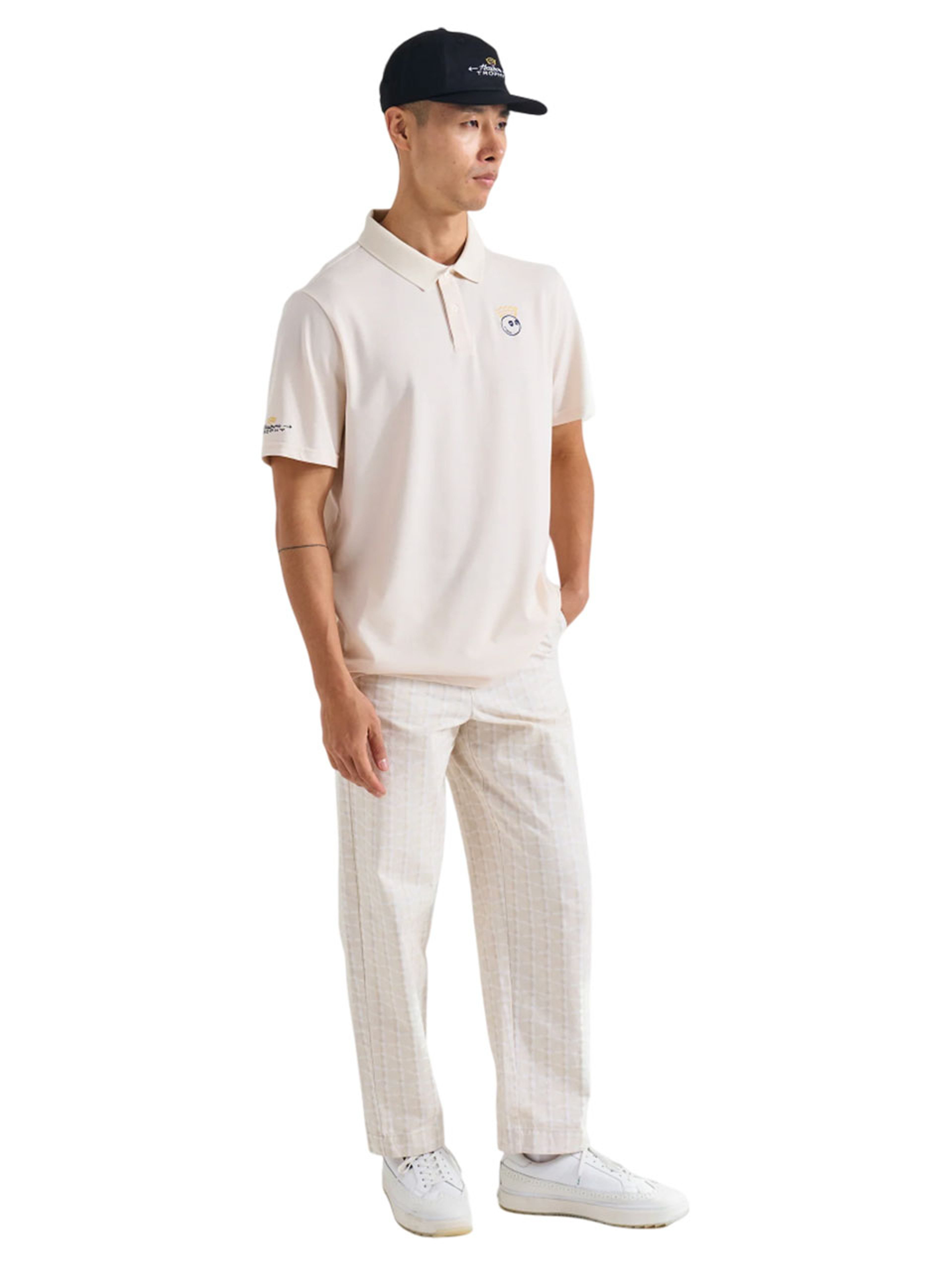 Malbon Trophy Performance Pique Polo - Ivory