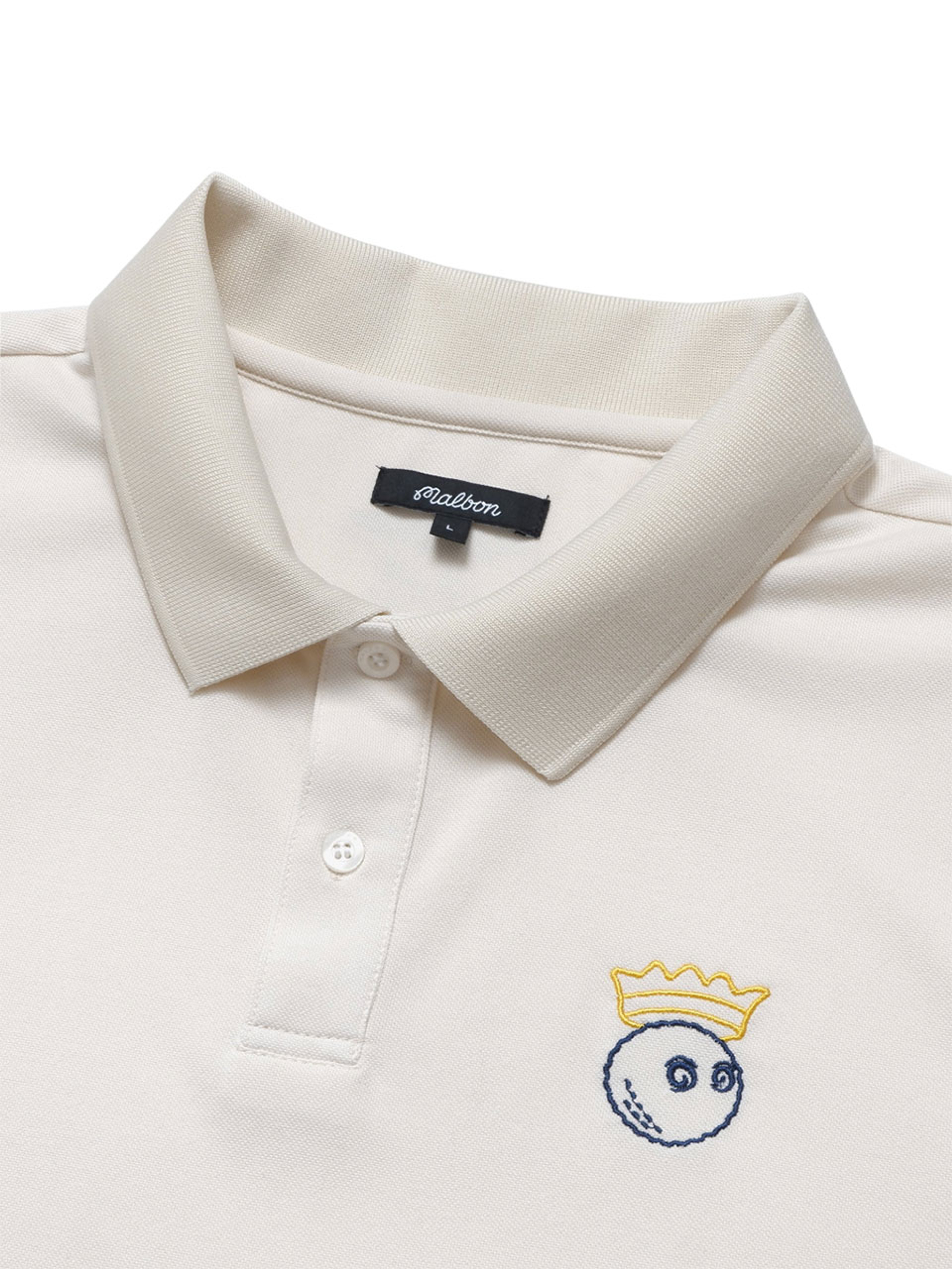 Malbon Trophy Performance Pique Polo - Ivory
