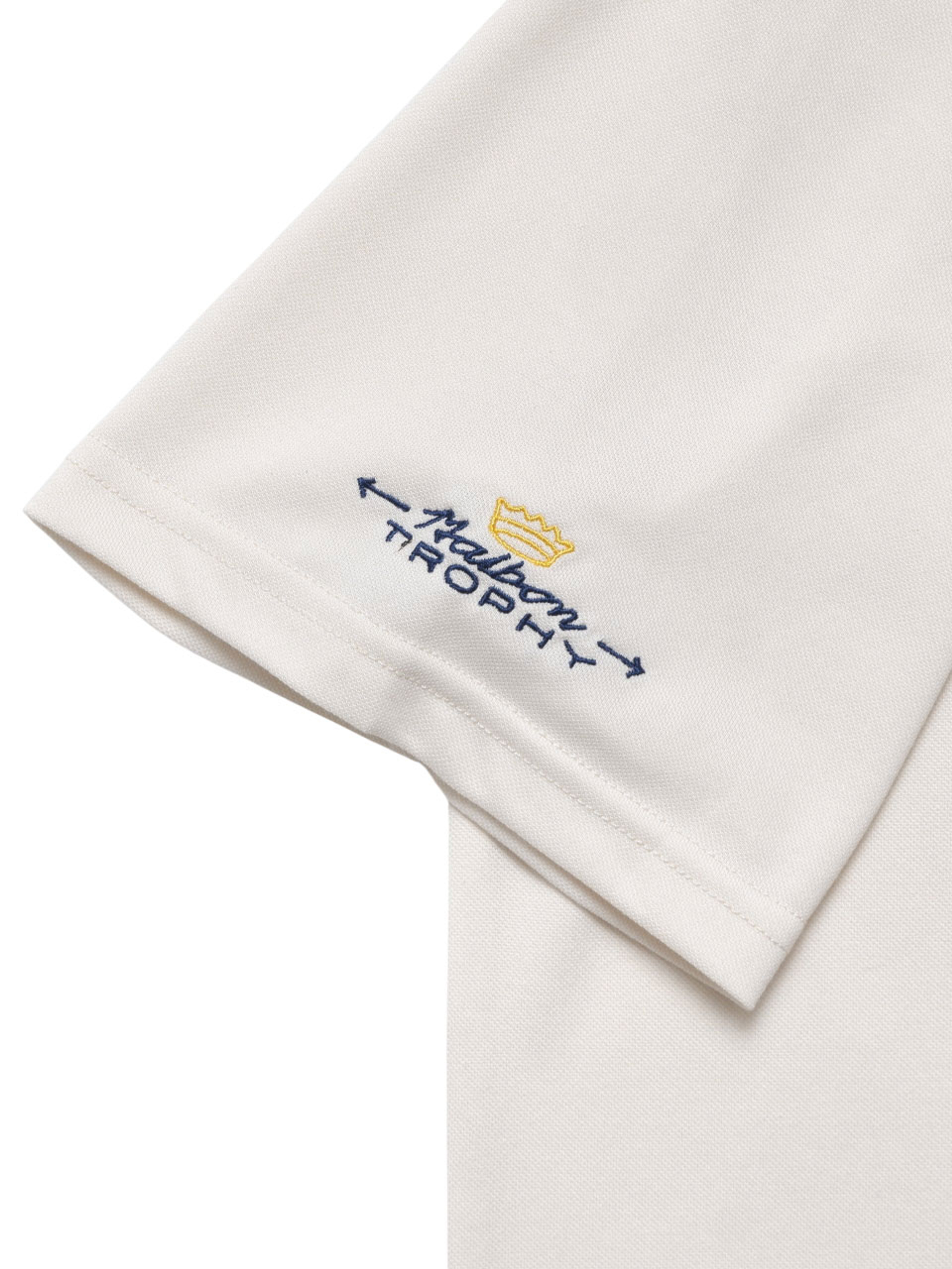 Malbon Trophy Performance Pique Polo - Ivory