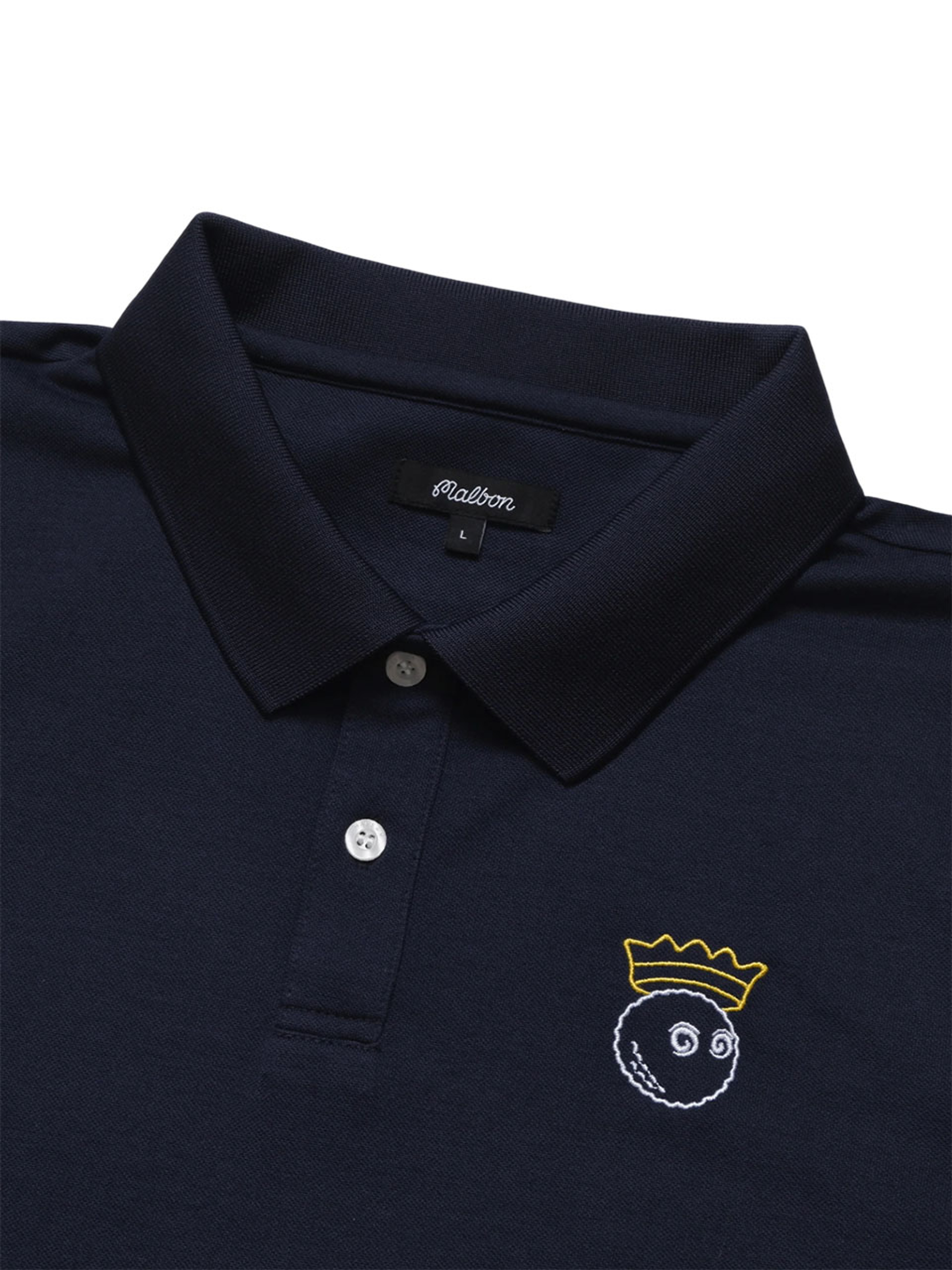 Malbon Trophy Performance Pique Polo - Navy
