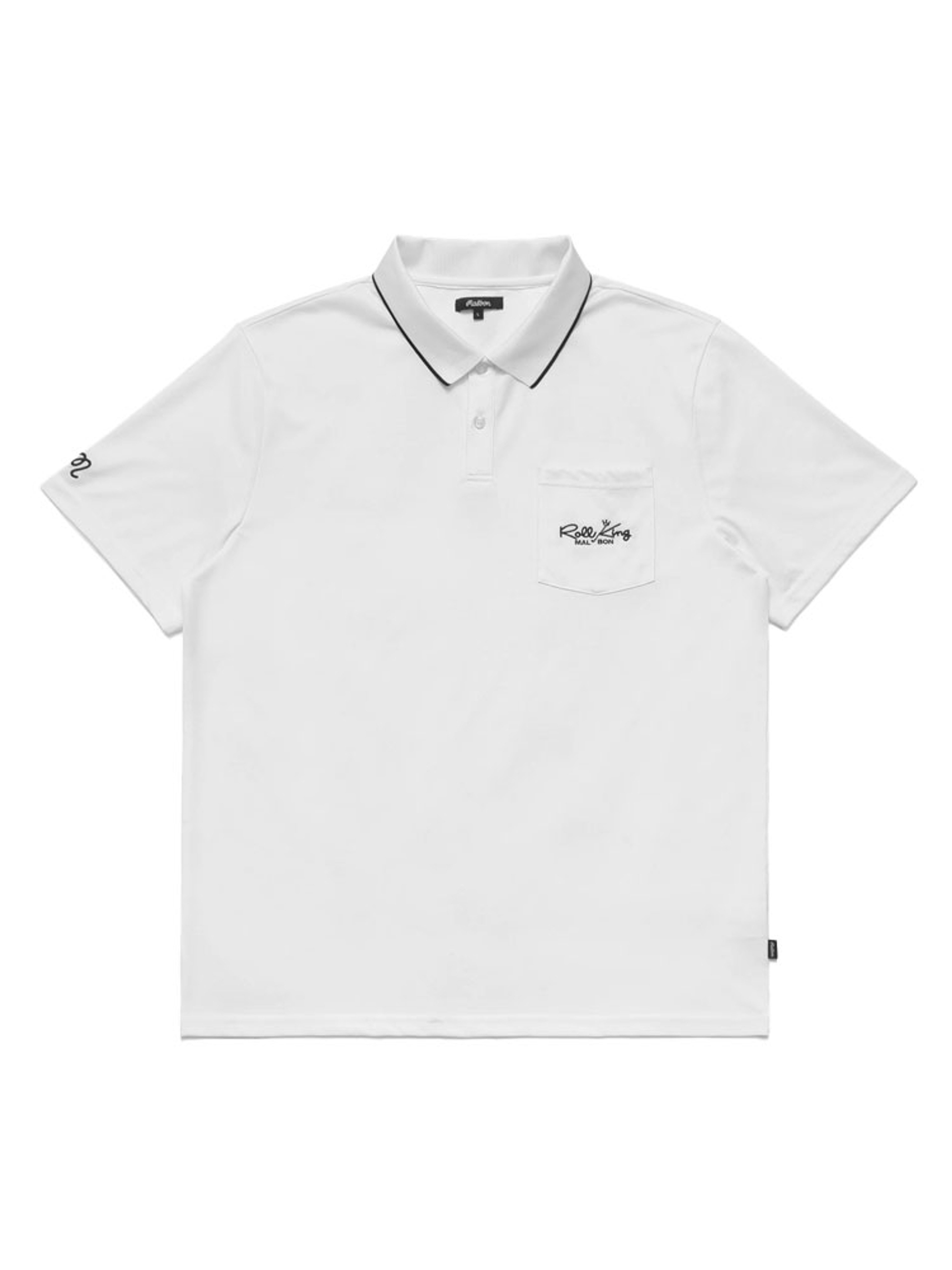 Malbon Roll King Performance Pique Polo - White